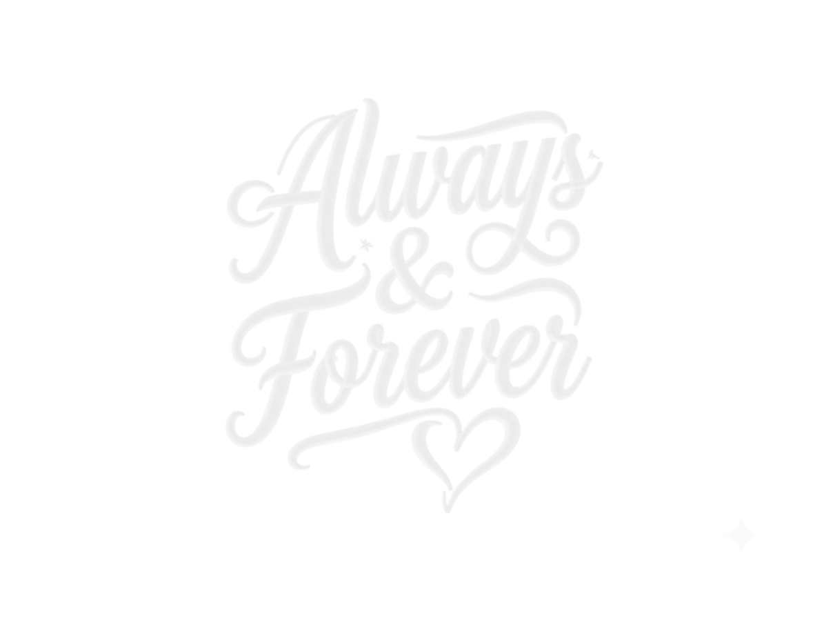 Always & Forever embroidered script mark